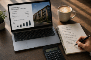 Multifamily investment analysis with deal metrics and value-building strategy